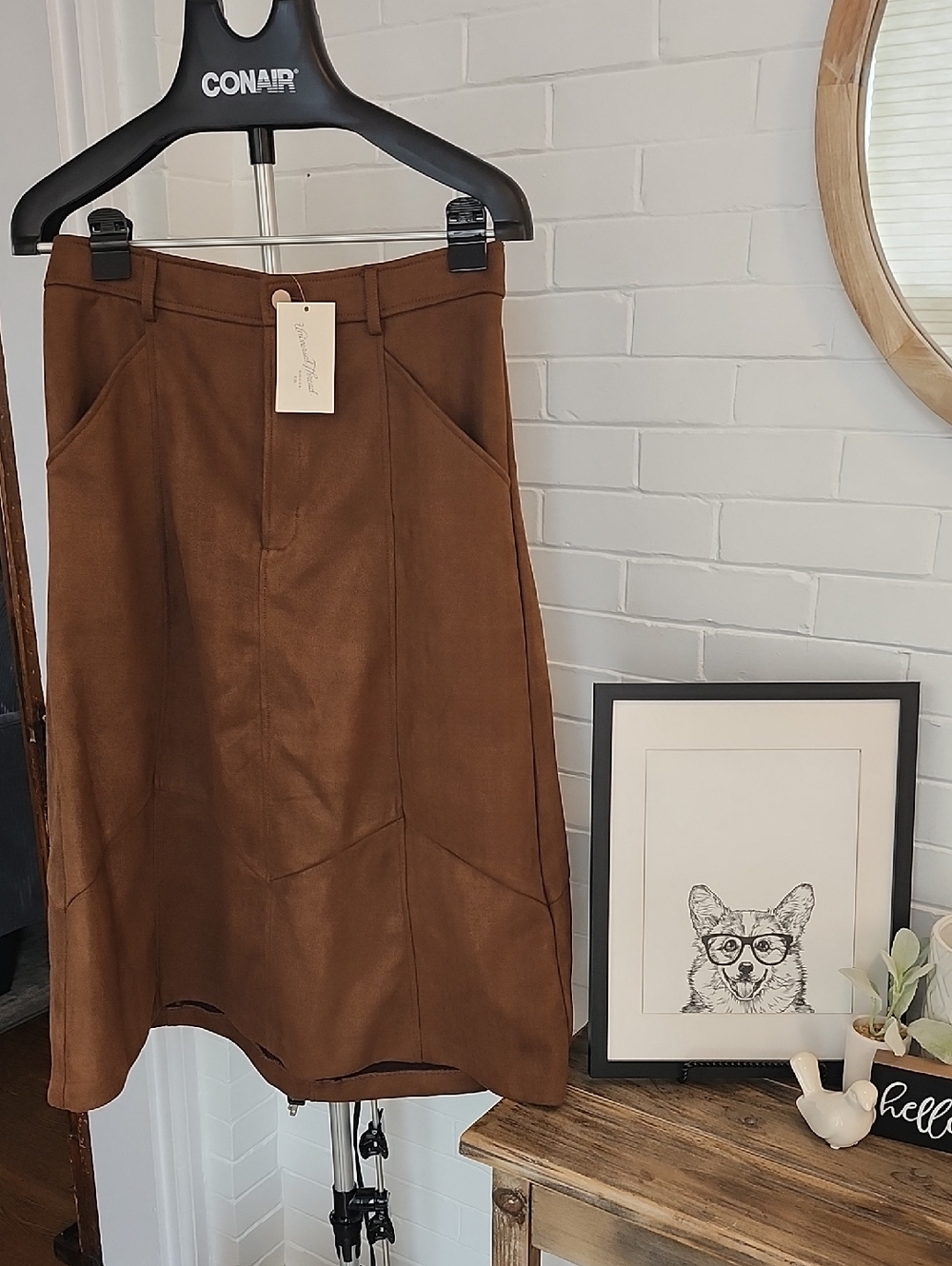 Brown Women's A-Line Skirt, Medium